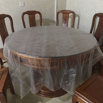 Look 30 disposable tablecloth thickness plastic film round table transparent household red square tablecloth