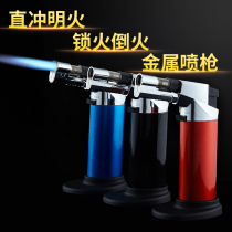 Straight open flame metal spray gun caramel pudding sugar art baking cigarette cigarette cigar small welding gun miniature fire gun