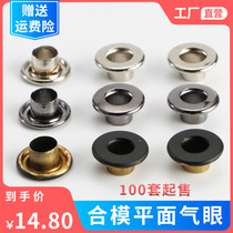 Pure brass thickened backpack and luggage double-layer shoe eye buckle hollow rivet molded double-layer flat copper air eye buckle