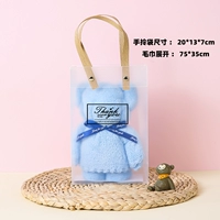 Матовое синее полотенце, 75×35см