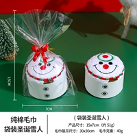 Рождественский снеговик из хлопка