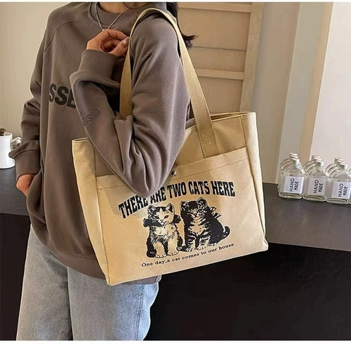 Вместительный и большой шоппер, универсальная сумка на одно плечо для отдыха, подходит для студента