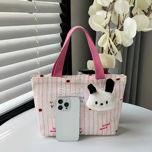 Шоппер, льняная сумка, тканевый мешок, в корейском стиле