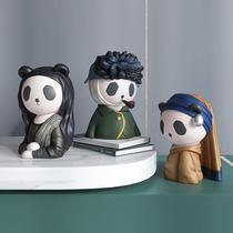 Girl with Pearl Earrings Ornament Van Gogh Living Room TV Cabinet Creative Panda Soft Decoration Home Accessories Crafts