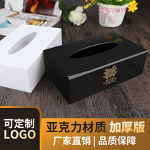 Acrylic tissue box Custom pumping paper box Hotel KTV simple black napkin box Plastic paper pumping box