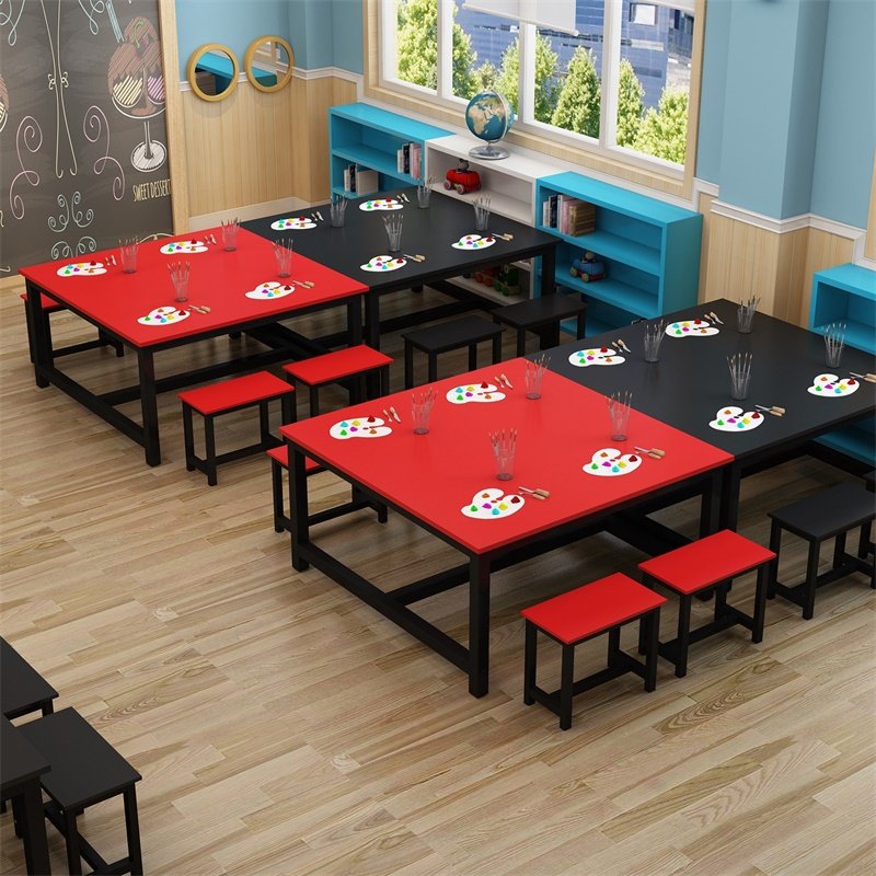 Kindergarten Elementary School Students Children Class Table And Chairs Training Desk Coaching Class Manual Fine Arts Painting Table Painting Room Study Table
