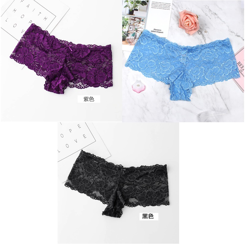 3 mảnh 80-350 pound quần lót sexy ren phụ nữ thấp eo trong suốt quần bốn-góc phẳng góc quần chất béo mm tăng disnumbered mã.