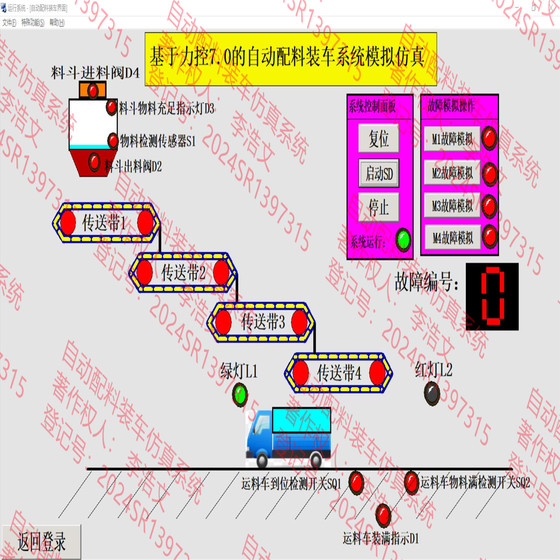 Forcecontrol Automatic Batching and Loading Simulation, Four-Section Conveyor Belt Forcecontrol Simulation, Wen Hao