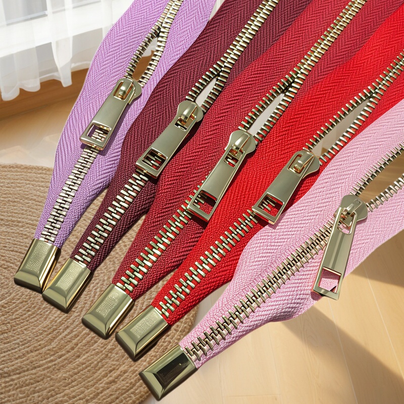 No. 5 Metal Copper Zipper, Double-Ended Closed Single-Head Zipper, DIY Sewing Bag Zipper, Gold and Silver Colors, Multiple Sizes