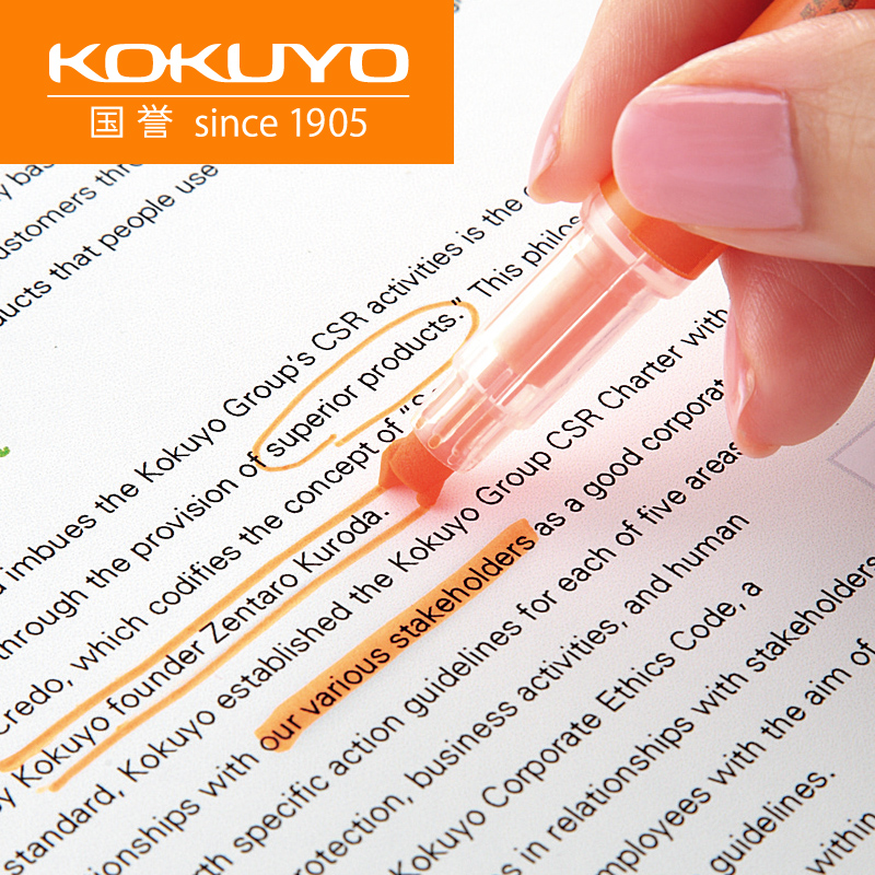 Japan KOKUYO national renowned beetle fluorescent pen Pale Color Key Marker Pen Multifunction Eye-catching Fluorescent Pen
