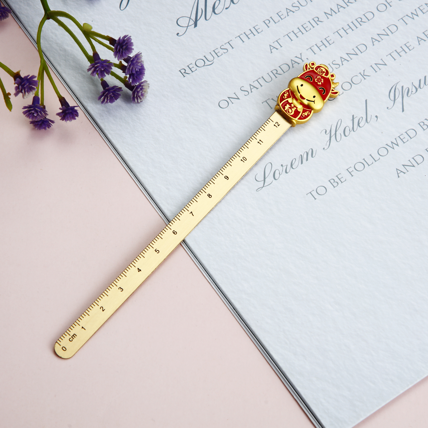 (Classical Metal Ruler Bookmark Chinese Style) Souvenir Student Ruler Creative Teacher's Day Graduation Gift