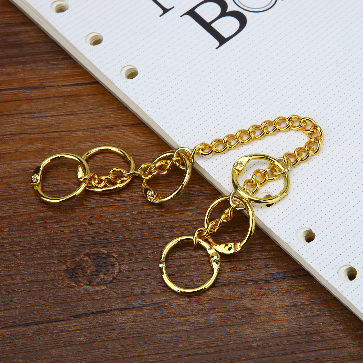 Metal DIY loose-leaf ring chain loose-leaf binding ring notebook binding ring binding buckle movable clip binding loose-leaf ring