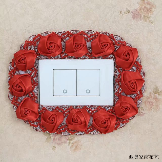 Cloth art switch patch wall patch rectangular switch protective sleeve double switch triple open double switch 118 socket wedding decoration cover