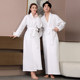 Four Seasons Extra Large Size Cotton Bathrobe Pure Cotton Air Layer Warm Couple Pajamas Absorbent Bathrobe Home Clothing