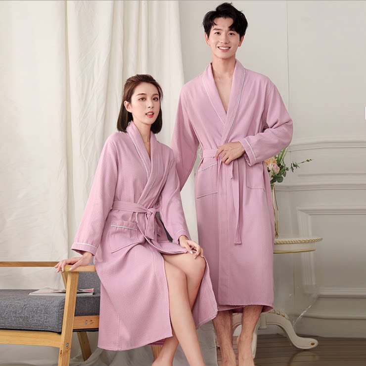 Spring and autumn Summer Huafg bathrobe hotel lovers sleeping robes for men and women Large size size Absorbent Bath Clothes Beauty Salon sweaty