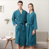 Spring and autumn thin waffle robe towel couple robe for men and women absorbent bathrobe sexy pajamas spring summer autumn and winter