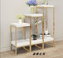 Nordic wrought iron solid wood floor-standing flower stand indoor flower pot stand individual flower display rack creative pendulum frame combination