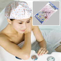Japan imported POCKET waterproof cartoon thickened dry hair cap Bathing cap shampoo cap Hair care cap