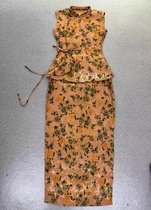 Simulated silk jacquard printed drapey summer cheongsam and Hanfu shirt fabric priced at half a meter