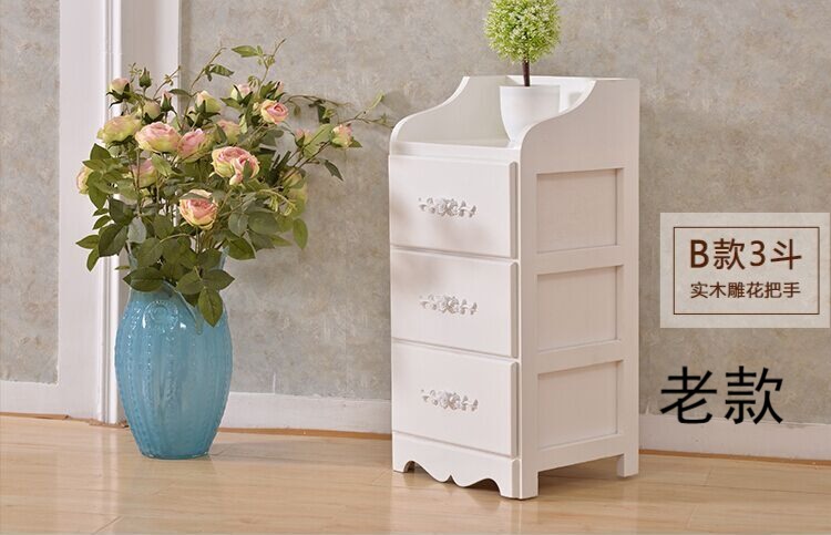 30 cm nhỏ tủ lưu trữ bên tủ nhỏ gọn châu Âu tủ đầu giường rắn gỗ nhỏ lưu trữ hiện đại cho trẻ em kẽ hở hẹp - Buồng tủ nhựa đựng giày