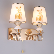 Golden wall lamp Bedroom bedside lamp Simple modern net celebrity living room TV wall Staircase aisle single and double headlights creative