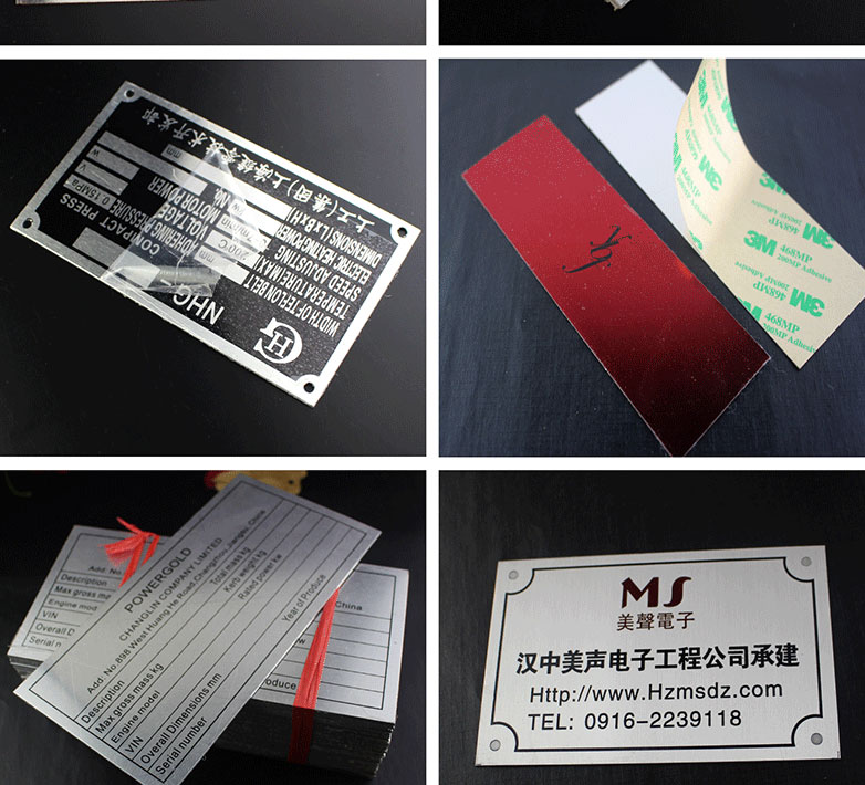 Thiết bị nhôm thương hiệu nhà máy tên PVC bảng điều khiển nhãn lụa màn hình dấu thép không gỉ ăn mòn thẻ xe - Thiết bị đóng gói / Dấu hiệu & Thiết bị biển chức danh mica