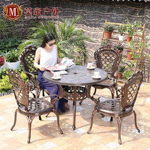 Outdoor tables and chairs Courtyard garden leisure open-air American furniture wrought iron outdoor five-piece combination cast aluminum tables and chairs