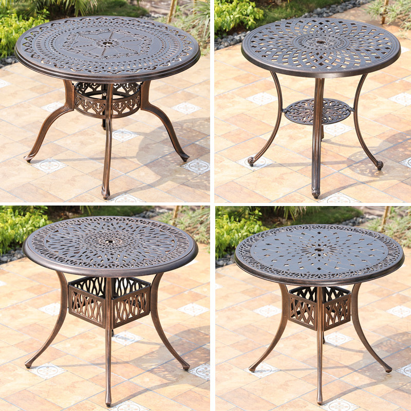Outdoor dining table courtyard table outdoor metal cast aluminum tea table European style garden household leisure furniture