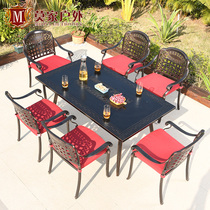 Outdoor outdoor garden cast aluminum table and chair table and chair courtyard outdoor leisure wrought iron table and chair terrace table and chair combination