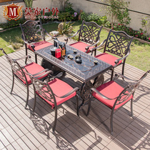 Outdoor cast aluminum table and chair combination tea table tea set courtyard home Kung Fu Tea Leisure table and chair