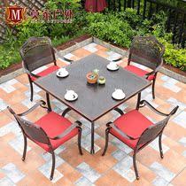 Mojia courtyard European carved cast aluminum table and chair Terrace outdoor garden wrought iron balcony leisure backrest chair