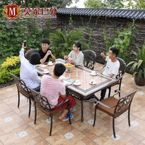 Outdoor cast aluminum table and chair Courtyard open-air terrace Garden wrought iron combination set Villa waterproof sunscreen outdoor table and chair