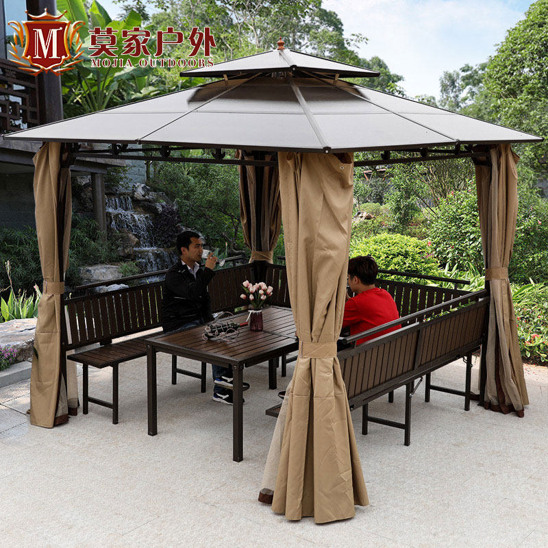Outdoor cooling pavilion Four-column pavilion tent Rain shed Leisure Farm Park Pavilion Tent Tent Tent Canopy Umbrella Exhibition Pin Activities Open-air Sunshack