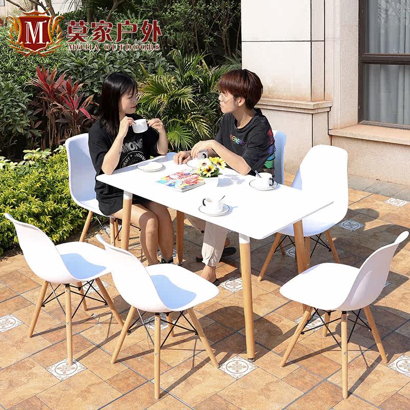 Outdoor table and chairs Courtyard Ins Nordic Five Pieces of Balcony Three Sets Nets Red Milk Tea Outdoor indoor table and chairs Composition