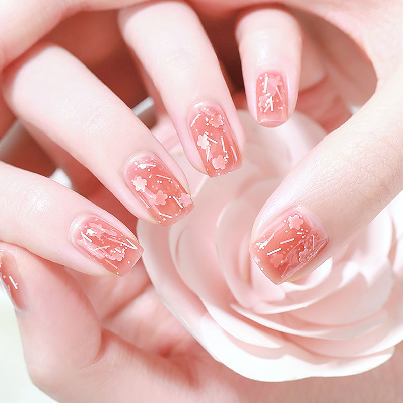 Sakura Nail Polish, Whitening, No-Bake, Quick-Drying, Long-Lasting, Waterproof, Peelable, Healthy Nail Polish Set, Trendy and Versatile for Students