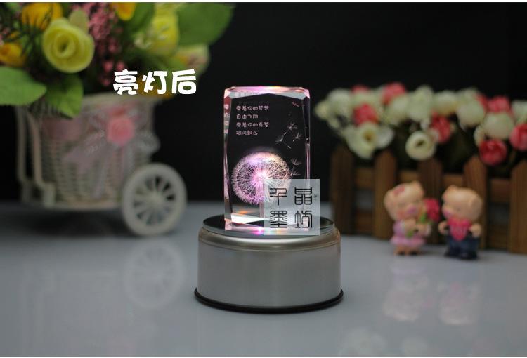 Mẫu hoa bồ công anh mừng sinh nhật 3D món quà pha lê trang trí để gửi giáo viên nam nữ bạn bè vợ bạn cùng lớp bạn gái decor nhà