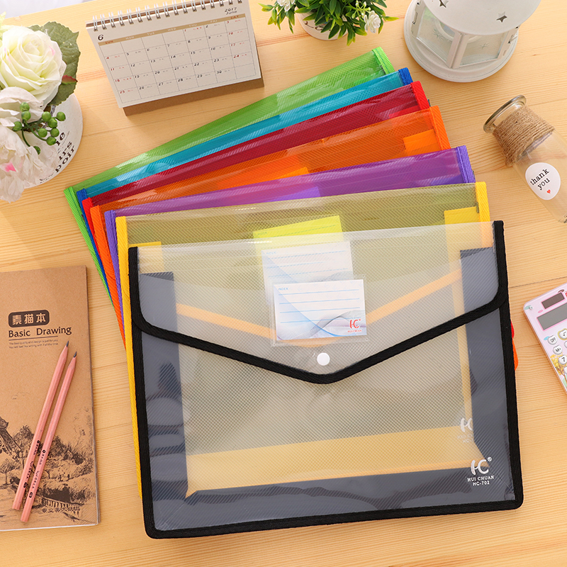A4 file bag transparent file pack large capacity press the tab archive bag waterproof test bag large material bag