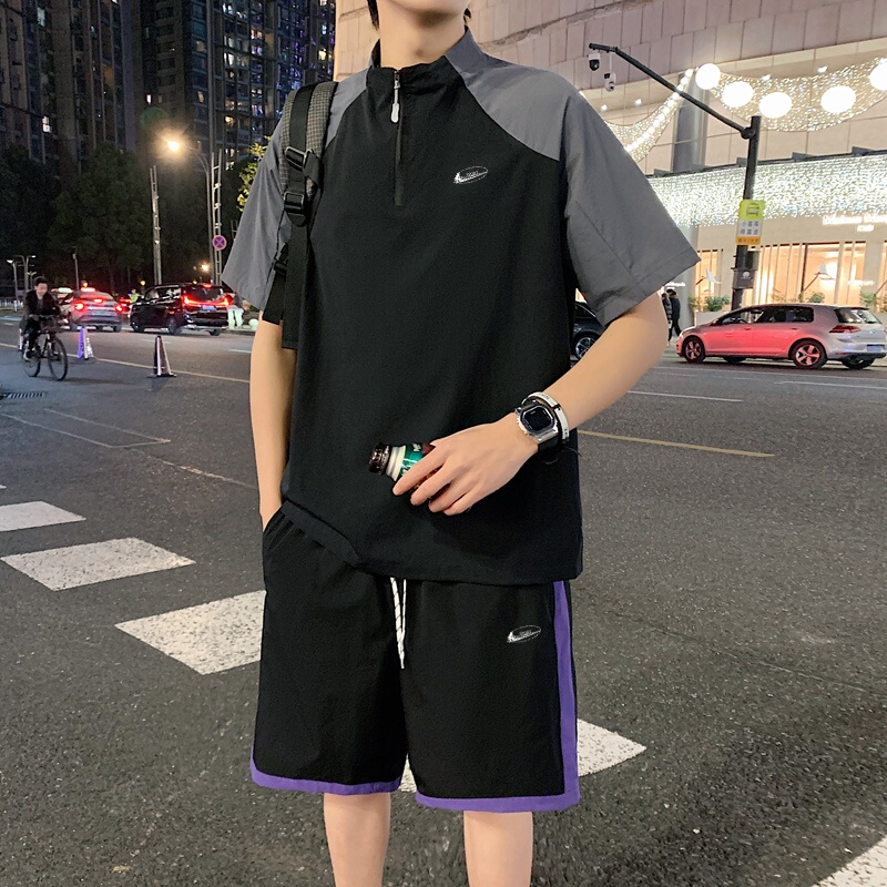 Niketon Suit Men's 2026 Summer New Style Youth Trendy Versatile Short-Sleeved Shorts Handsome Casual Two-Piece Set Niketon Suit Men's 2026 Summer New Style Youth Trendy Versatile Short-Sleeved Shorts Handsome Casual Two-Piece Set