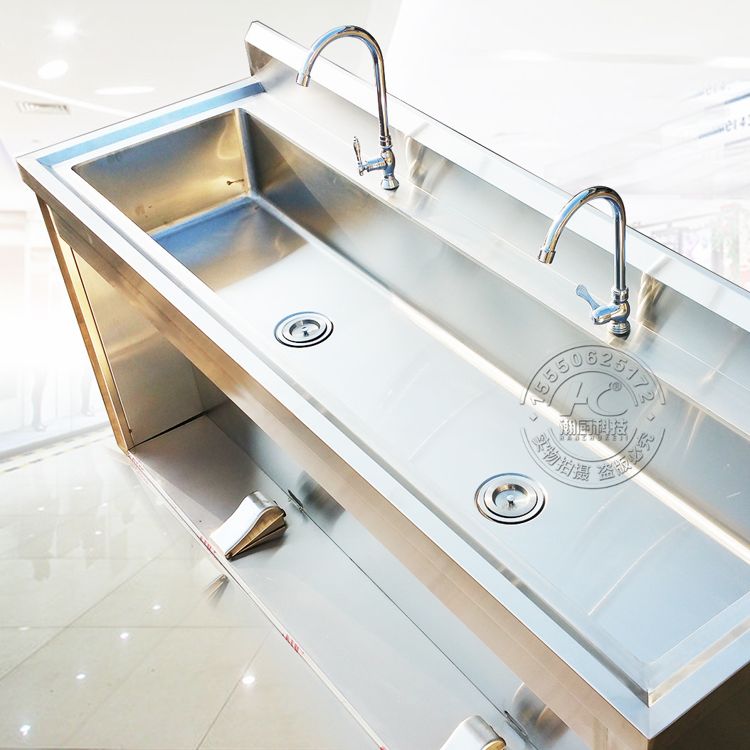 2021 New stainless steel medical pedal pool kitchen wash pool foot stepping on single sink household wash rinse table