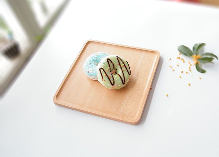 Ly gỗ Nhật Bản, khay vuông, đĩa ăn sáng, đĩa bánh trái cây elm, đĩa gỗ vuông, khay trà - Tấm khay gỗ trang trí
