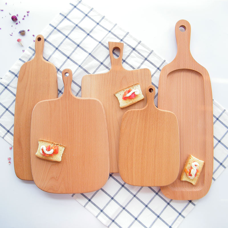 Beech solid wood chopping board bread board pizza board fruit board steak tray log splicing Baima River carpenter
