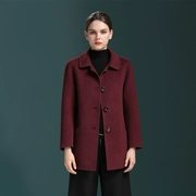 Áo khoác cashmere cho phụ nữ trung niên và cũ, áo len ngắn cho mẹ hai mặt 2018 mùa thu đông mới cộng với phân bón để tăng