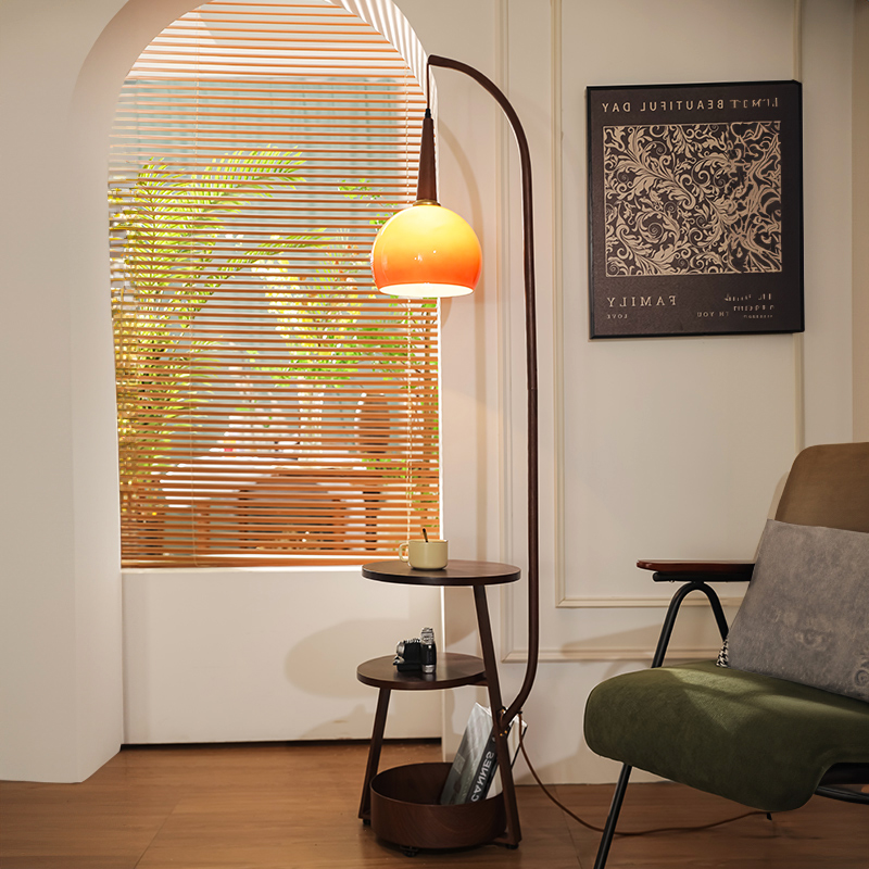 フロアランプ、アンティークスタイル、寝室のベッドサイドテーブル、一体型収納ラック、グレープフルーツランプ、リビングルームソファ、雰囲気のある釣りランプ