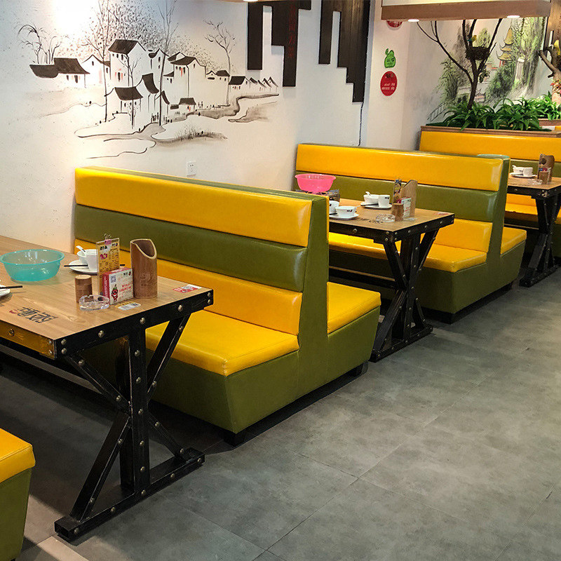 Customized western restaurant restaurant restaurant wall card seat sofa sauerkraut fish hot pot restaurant snack bar table and chair combination