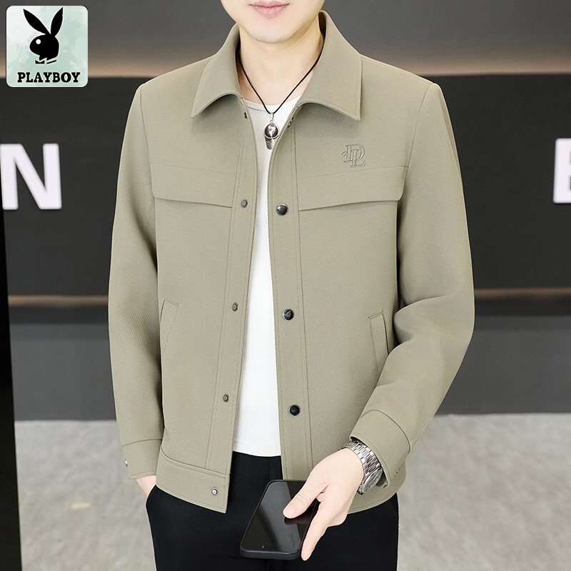 Playboy Lapel Jacket for Men 2026 Spring and Autumn New Casual Simple Versatile High-End Workwear Men's Jacket