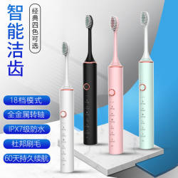 Metal Shaft Electric Toothbrush USB Rechargeable 18-Level Sonic Electric Toothbrush for Men and Women Couple Style Toothbrush for Men and Women