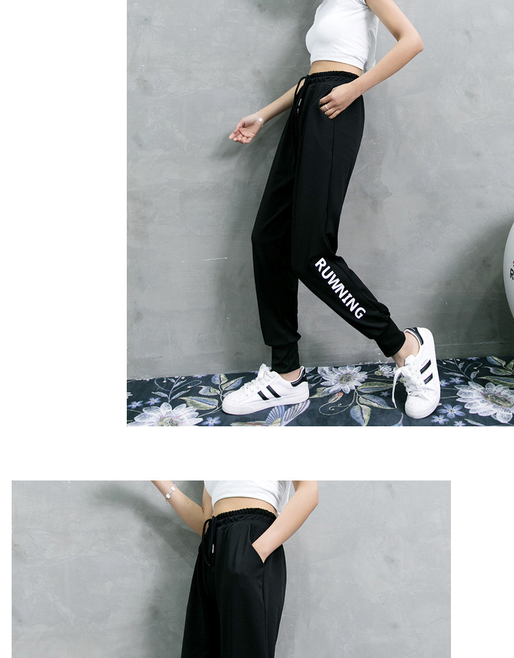 Quần thể thao phụ nữ lỏng lẻo chân đóng cửa chạy thể dục quần mùa hè mỏng phần nhanh khô nhanh eo cao quần yoga giản dị thủy triều - Quần thể thao quần gió nam adidas