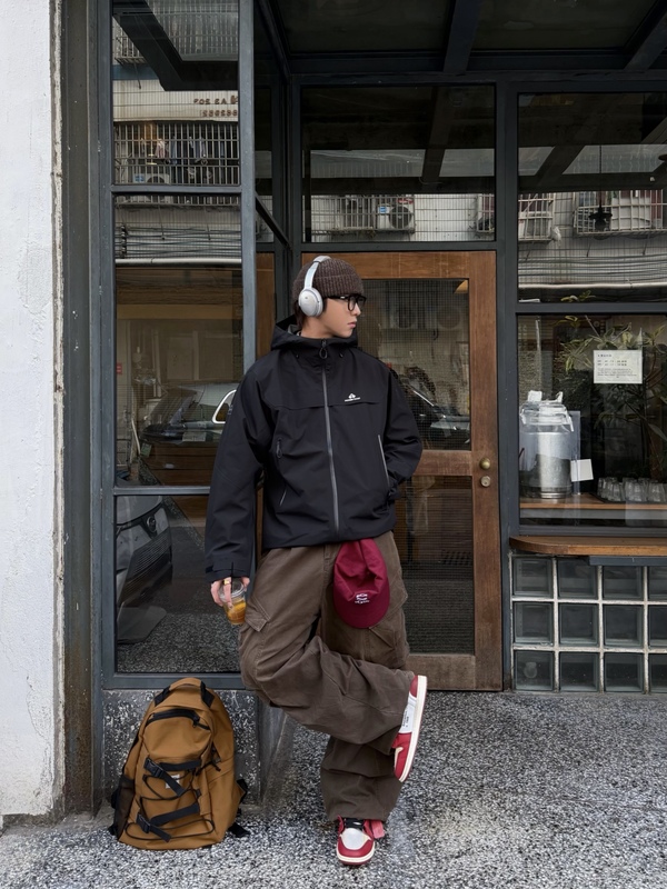 Olithco Form American-Style Loose Cargo Pants Brown Trousers