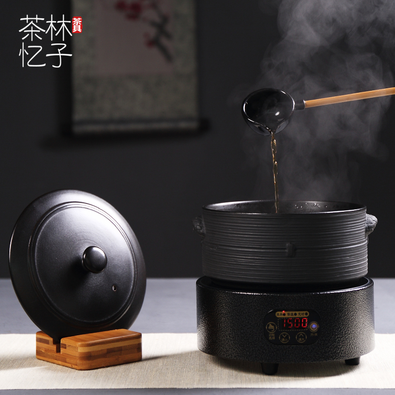 Ceramic electric ceramic ceramic oven cooking tea set Health black tea steam teapot warm tea bowl Japanese dry brewed tea set