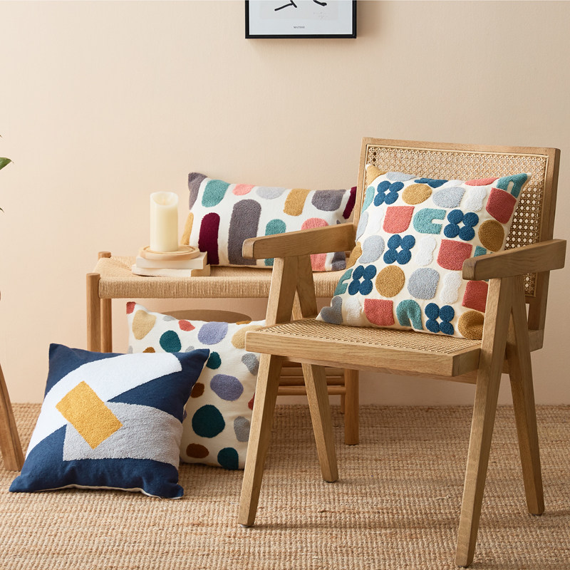 Moroccan cotton embroidery with back in Nordic wind pillow sleeper in the bedroom of sofa bed